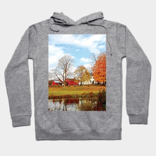 Farms - Farm by Pond in Autumn Hoodie